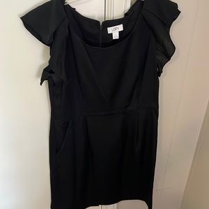 LOFT Black Flutter Sleeve Dress